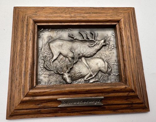 Zinn wandbild hirschbrunft - zinn,