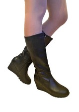 NEU Damen-Leder Optik Stiefel