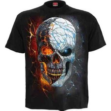 SPIRAL DIRECT DIVIDEND SOUL T-Shirt, Reaper Biker Skull Wise Gothic Fire Top Tee