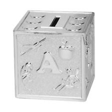 ABC Würfel Versilberte Spardose Von Bambino Taufe Neues Baby Geschenk