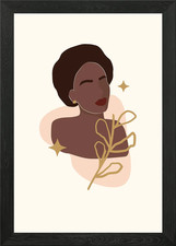 Abstrakte Frau mit Blattgold