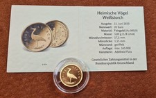 20 Euro Goldmünze Deutschland, 2020 Weißstorch D, 1/8 Unze Feingold 999,9 AU