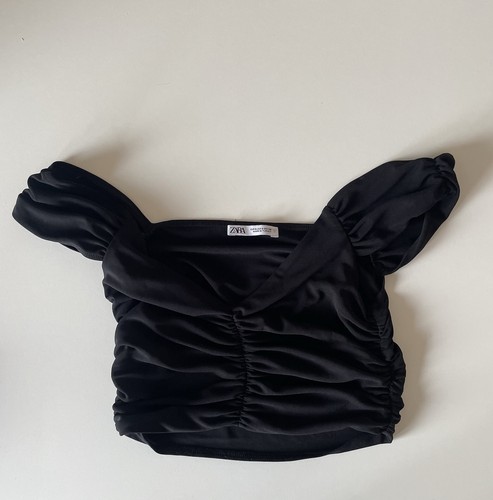 Top crop oberteil schwarz zara - crop,