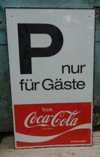 altes Blechschild Alu Coca Cola Parkplatz