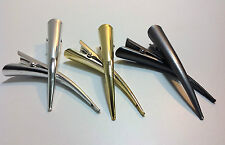 2 x METALL Haarspange Schnabelspange ca. 8 cm lang GOLD SILBER ANTHRAZIT