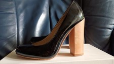 Steve Madden Bessy Pumps high heels schwarz Lack Holz Blockabsatz Gr. 35 UK2