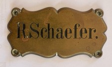 Altes Türschild, Namensschild, Klingelschild:  R. Schaefer