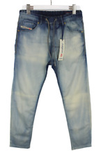 Diesel Narrot-Ne 0665R Jogg Jeans Herren W28 Nadelstreifen Zip Fly Neu Kordelzug