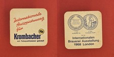 Krombacher Ausstellung 1968 London Brauerei Bierdeckel Bier