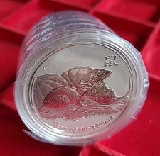 2008  Australien Lunar Serie 2 Maus 1 OZ Silber 999 aus Originalrolle