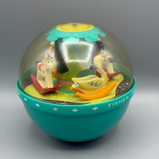 VINTAGE Fisher Price ROLY POLY CHIME BALL Schwäne Pferde 60/70 NICHT GETESTET