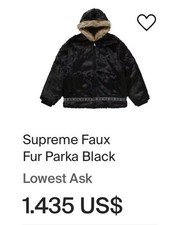 Supreme Faux Fur Parka Black -