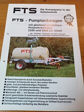 Prospekt FTS Pumptankwagen Landwirtschaft Traktor Schlepper S
