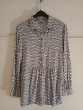 "Boden" weiche Viskose Tunika Bluse Muster: Baumwollkapsel ca. Gr. 36/38