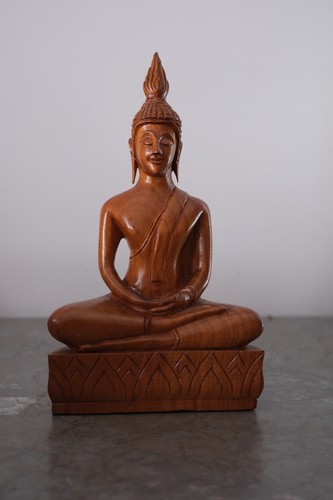 Buddha holzfigur sitzend - buddha, –