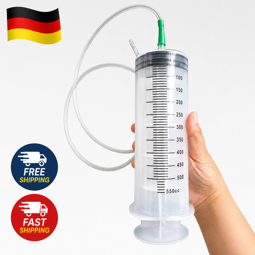 Large syringe with hose