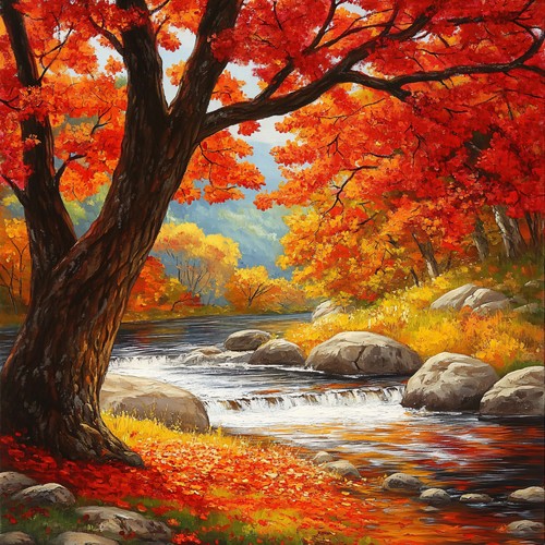 Deko bild ahornbaum herbst - ahornbaum,