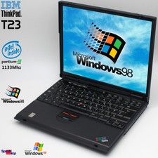 NOTEBOOK IBM THINKPAD T23 INTEL PENTIUM 3 1133MHZ LAPTOP WINDOWS 98 CDRW DVD