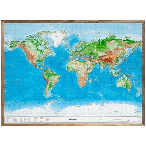 Georelief weltkarte - georelief, 3d
