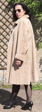 Nerzmantel Samtnerz Pelzmantel Nerz Pelz Swinger Paletot Fell soft Hell Beige