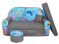 Kindersofa Hai Grau Ocean II