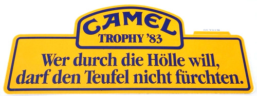 Werbe aufkleber camel trophy - camel,