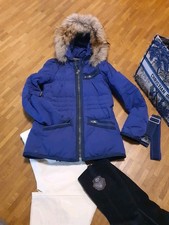 Napapijri Winterjacke Daunenjacke Damen mit Fellkapuze Gr. M Edel Blau w. SEIDE