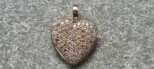 Brillant ca. 2,4ct Herz Anhänger 585 Gold 14 K massiv Gelbgold ca. 80 Brillanten