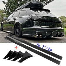 Heckstoßstange Diffusor Heckdiffusor + 2m Seitenschweller für Audi A6 4F S6 RS6