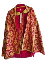 Weinroter Rauchmantel - Chormantel, Messgewand, Vespermantel, Pluviale (# 18516)