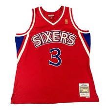 Philadelphia 76ers XL NBA Trikot Herren Sixers Rot Allen Iverson Mitchell & Ness