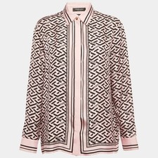 Versace Seidenhemd rosa Print