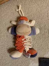 Magomora Spieluhr Kuh Blau Creme Orange Rot Beige Ziehharmonika