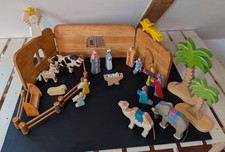 Holztiger Krippe Weihnachtskrippe Jesuskind in Krippe 20-teilig mit Ergänzungen