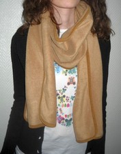 sexy XL Double Face Schal dick Schlauch wollig weich warm camel braun Winter TOP