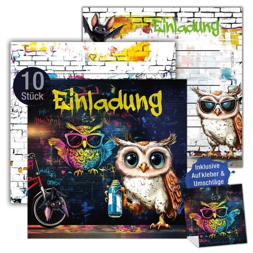 Xxl einladungskarten eule - einladungskarten,