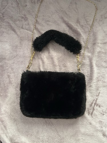 Kunstfell handtasche mit - kunstfell-handtasche,