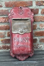 Vintage Briefkasten bordeaux Postkasten Türdeko Nostalgie Shabby Chic Briefe