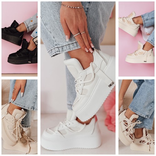 Damen plateau turnschuhe - plateau,