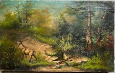 ::ROTHIRSCH ROMANTIKER UM 1870 WIDMAIER ? SIGNIERT °WALD LICHTUNG JAGD TROPHÄE 