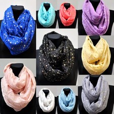 Loop Schal Schlauchschal Rundschal Halstuch Tuch Halstücher Sternmuster Gold UNI
