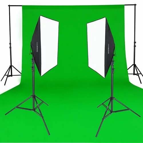 Fotostudio mit grünem