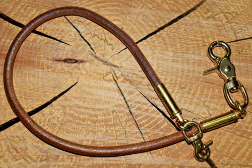 Wallet chain messing leder - messing,
