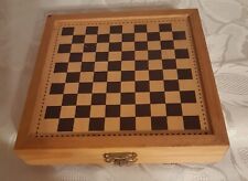 Spiele-Box, Holzkasten, Dame, Mühle, Ludo, Backgammon, Mensch ärger dich nicht