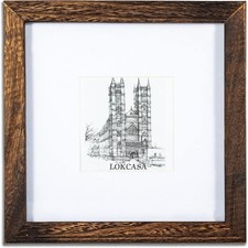 3x Holz Bilderrahmen 20x20cm – Rustikales Braun mit Glas & Passepartout 10x10cm