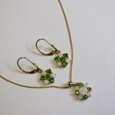 Exquisites Peridot, Opal Schmuckset 585 Gold, 2,7 / 42 cm = 5,4 g