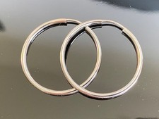 Creolen Ohrringe 585er Weißgold 14 kt, 30 mm