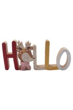 ERSTINGS FAMILY Dekofigur HELLO Hirschkopf Holz Mehrfarbig Modern Kawaii