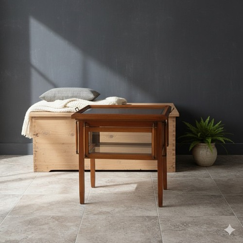 Antiker tisch mahagoni glas - tisch,