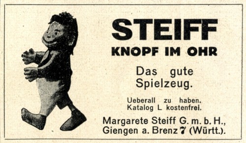 Steiff knopf ohr reklame - steiff, im